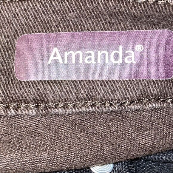 Gloria Vanderbilt Amanda Straight Leg Women's 12P Dark Brown Soft Denim Jeans - Picture 4 of 8